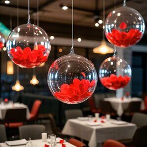 ❤️13PC CLEAR PLASTIC GLOBE ORNAMENTS